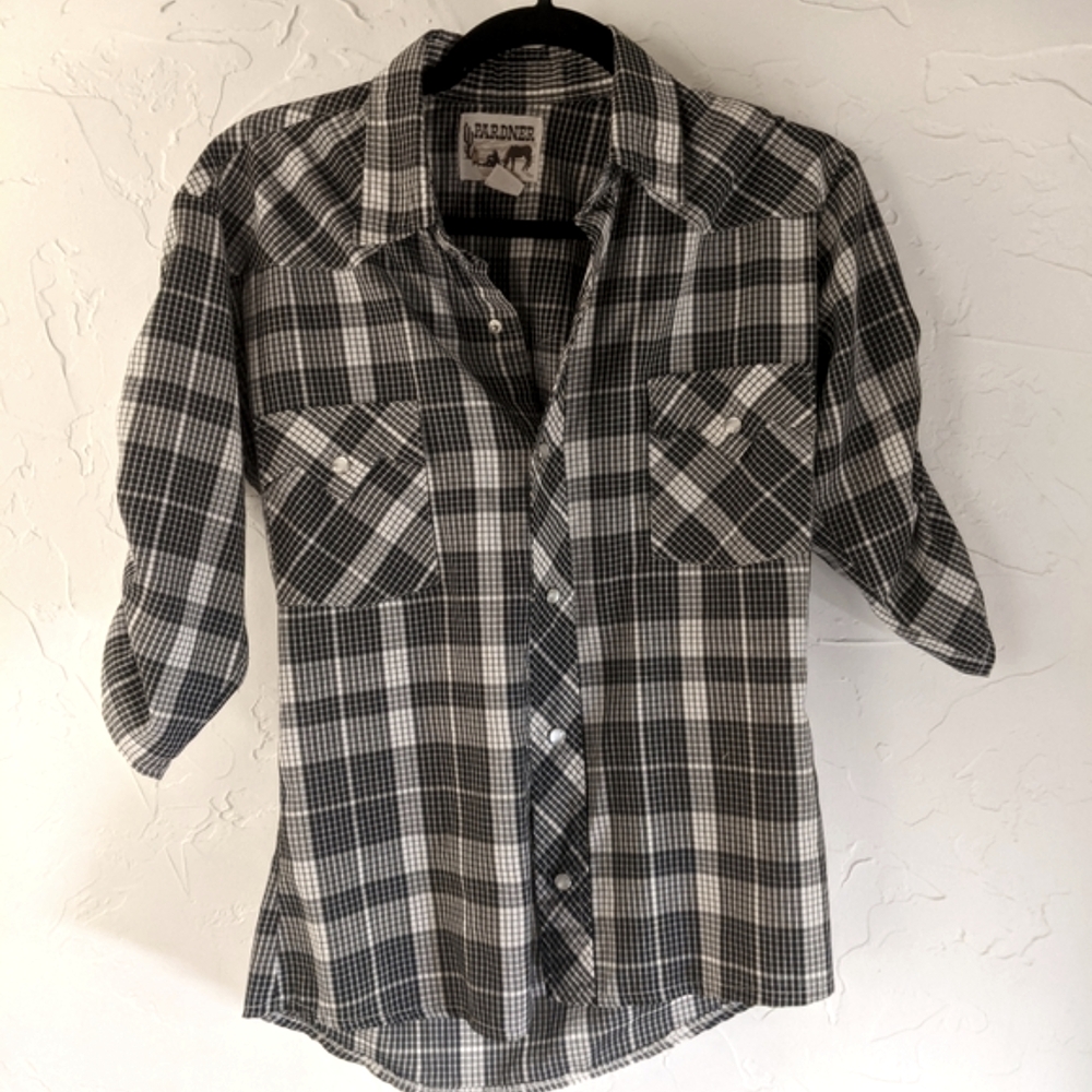 Cowboy western shirt plaid women's fitted ✨